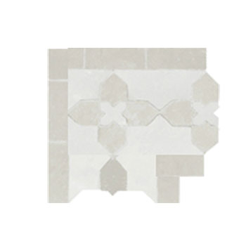 Mosaic House Moroccan tile Kmarshoun C Corner 26-1 Polar White White  zellige, mosaic, zellij, border, glaze, traditional 